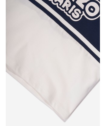 KENZO Boys Hooded Logo T-Shirt in Ivory Les magasins à Paris et en Île-de-France