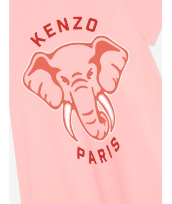 KENZO Girls Elephant Print Dress in Pink france