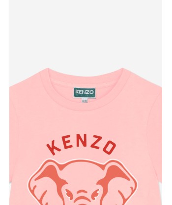 KENZO Girls Elephant Print Dress in Pink france