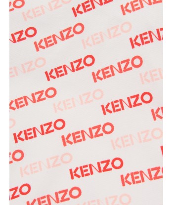 KENZO Girls Logo Print Hoodie in Ivory pas cher 