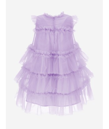 Monnalisa Girls New Charleston Tulle Dress in Purple france