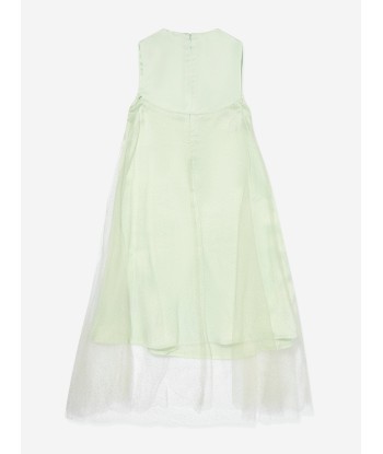 Calvin Klein Girls Shimmer Layered Dress in Green la chaussure