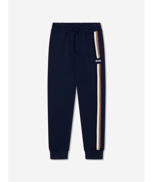 BOSS Boys Logo Stripe Joggers In Navy Livraison rapide