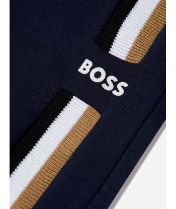 BOSS Boys Logo Stripe Joggers In Navy Livraison rapide