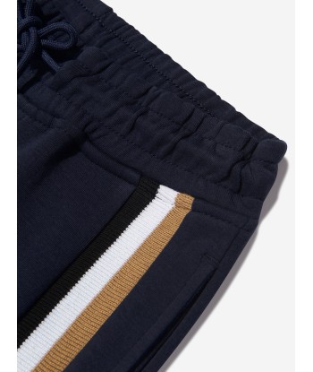 BOSS Boys Logo Stripe Joggers In Navy Livraison rapide