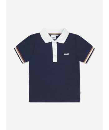 BOSS Boys Logo Polo Shirt In Navy à prix réduit toute l'année