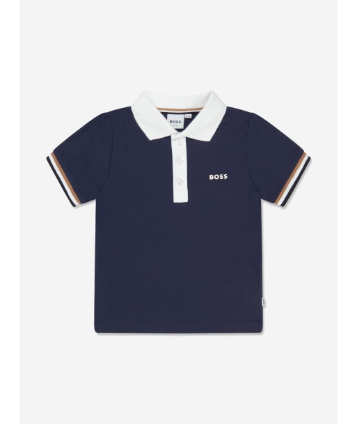 BOSS Boys Logo Polo Shirt In Navy à prix réduit toute l'année