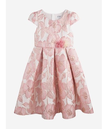 iAMe Girls Flower Brocade Dress in Pink meilleur choix