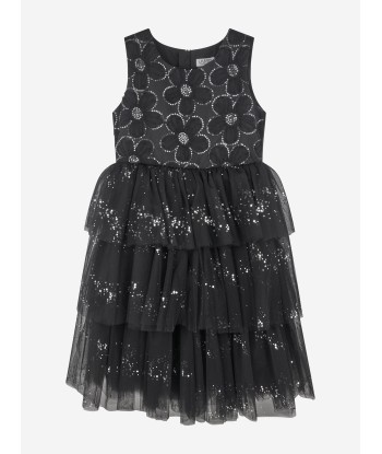 iAMe Girls Tulle Sparkle Dress in Black livraison gratuite