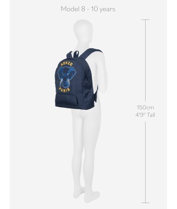 KENZO Kids Embroidered Elephant backpack in Navy (37cm) Faites des économies