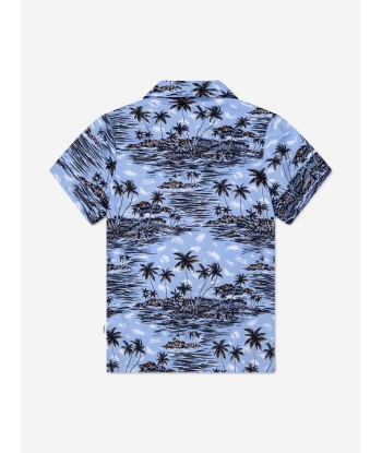 BOSS Boys Tropical Short Sleeve Shirt In Blue Le MVP de beaucoup