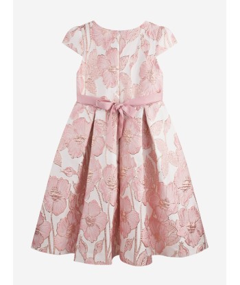 iAMe Girls Flower Brocade Dress in Pink meilleur choix