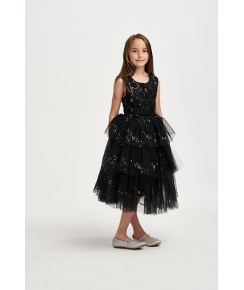 iAMe Girls Tulle Sparkle Dress in Black livraison gratuite