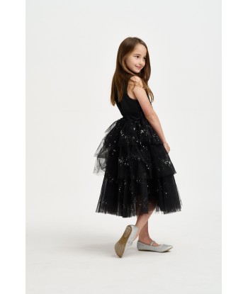 iAMe Girls Tulle Sparkle Dress in Black livraison gratuite