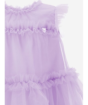 Monnalisa Girls New Charleston Tulle Dress in Purple france