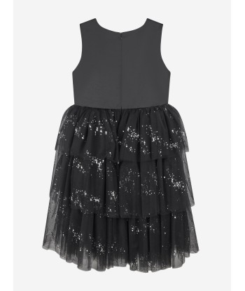 iAMe Girls Tulle Sparkle Dress in Black livraison gratuite