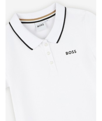 BOSS Girls Polo Dress in White vente chaude votre 