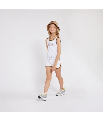 BOSS Girls Sleeveless Playsuit in White Par le système avancé 