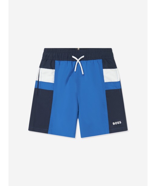 BOSS Boys Logo Swim Shorts in Blue Livraison rapide