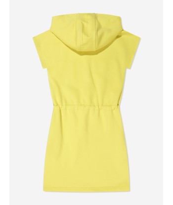 BOSS Girls Hooded Sweater Dress in Yellow est présent 