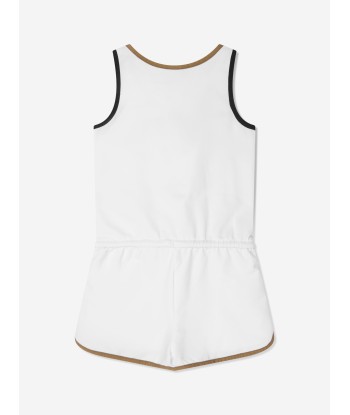 BOSS Girls Sleeveless Playsuit in White Par le système avancé 