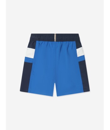 BOSS Boys Logo Swim Shorts in Blue Livraison rapide