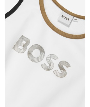 BOSS Girls Sleeveless Playsuit in White Par le système avancé 