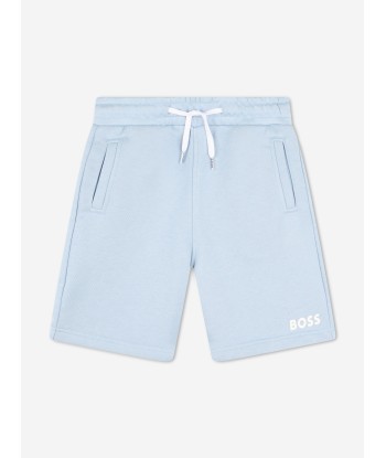 BOSS Boys Logo Print Shorts in Blue pas cher chine