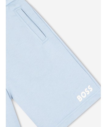 BOSS Boys Logo Print Shorts in Blue pas cher chine