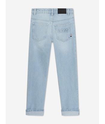 BOSS Boys Slim Fit Jeans in Blue destockage