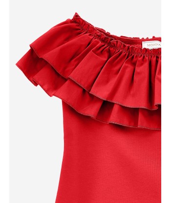 Monnalisa Girls Rio Ruffle Top in Red ouvre sa boutique