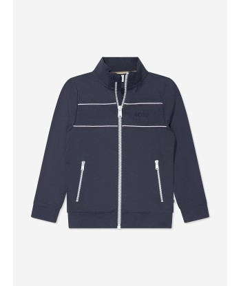 BOSS Boys Zip Up Track Jacket in Navy s'inspire de l'anatomie humaine