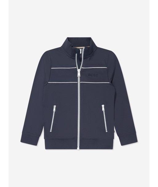 BOSS Boys Zip Up Track Jacket in Navy s'inspire de l'anatomie humaine