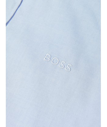 BOSS Boys Short Sleeve Logo Shirt in Blue soldes