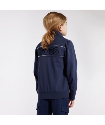 BOSS Boys Zip Up Track Jacket in Navy s'inspire de l'anatomie humaine