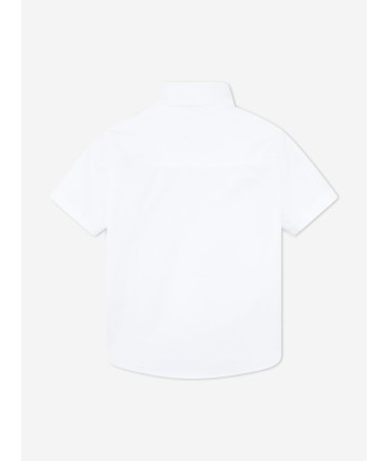 BOSS Boys Short Sleeve Logo Shirt in White solde