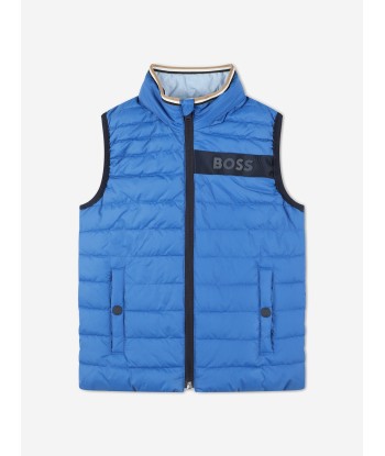 BOSS Boys Reversible Padded Gilet in Blue Comment ça marche