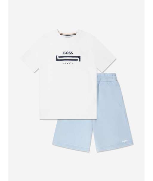 BOSS Boys T-Shirt And Shorts Set in White acheter