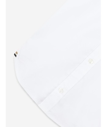 BOSS Boys Short Sleeve Logo Shirt in White solde