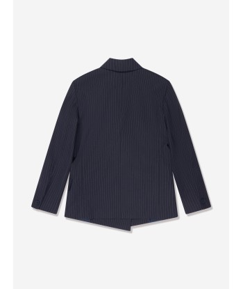 BOSS Boys Striped Suit Jacket in Navy 50-70% off 