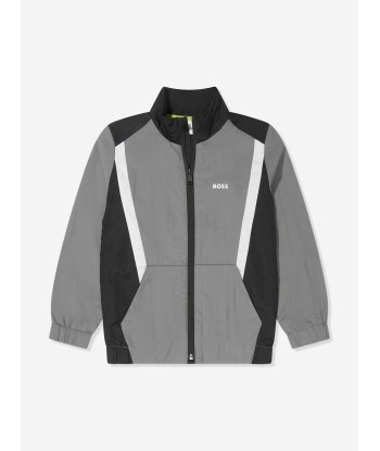 BOSS Boys Track Jacket in Grey en stock