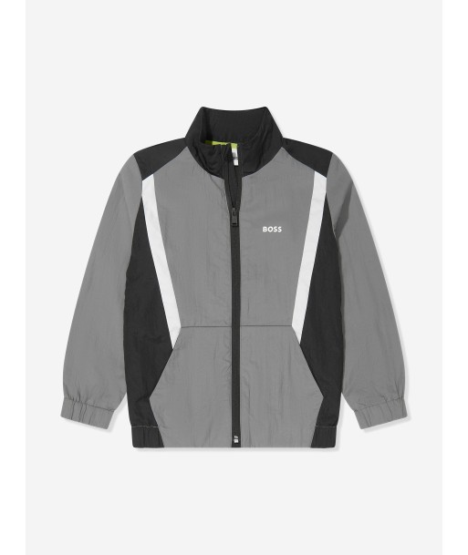 BOSS Boys Track Jacket in Grey en stock