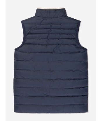 BOSS Boys Reversible Padded Gilet in Green Dans la société mordern