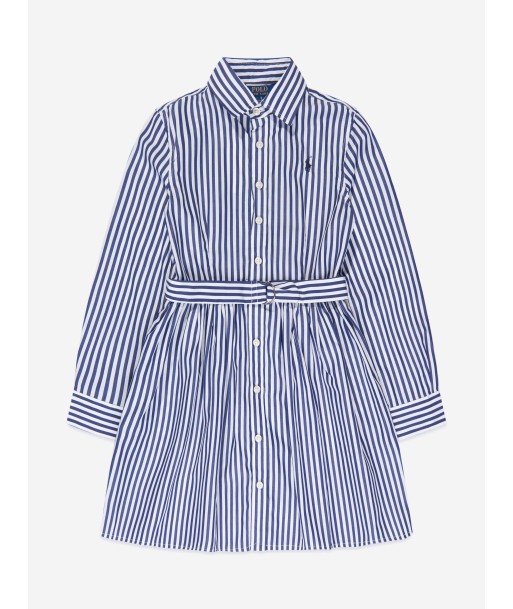 Ralph Lauren Girls Blue Striped Cotton Shirt Dress la chaussure