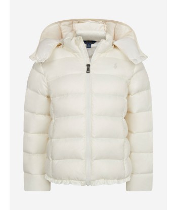 Ralph Lauren Girls Jacket - Ivory Padded Jacket des créatures d'habitude