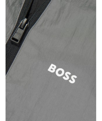 BOSS Boys Track Jacket in Grey en stock