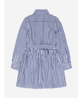 Ralph Lauren Girls Blue Striped Cotton Shirt Dress la chaussure