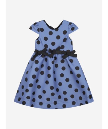 Mama Luma Girls Polka Bow Dress in Blue ou a consommer sur place