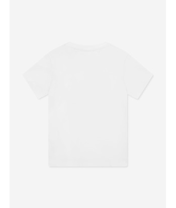 Versace Girls Diamante Logo T-Shirt in White les ctes