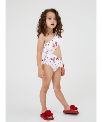 Monnalisa Girls Polka Dot Strawberries Bikini in White l'achat 